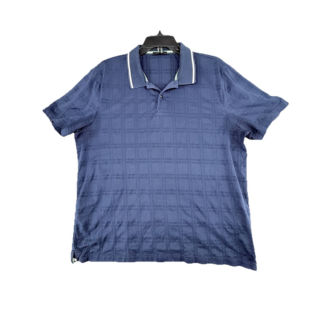 Ted Baker Polo Shirt Men Size 4 Short Sleeve Blue Solid Sport Cotton Golf London